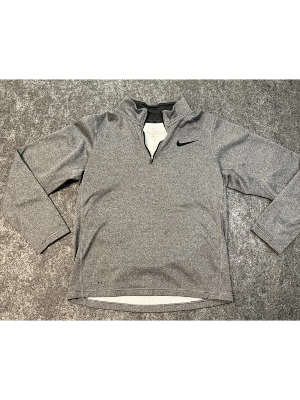 Nike Therma-Fit Quarter Zip Pullover Mens Small Gray Long Sleeve Swoosh